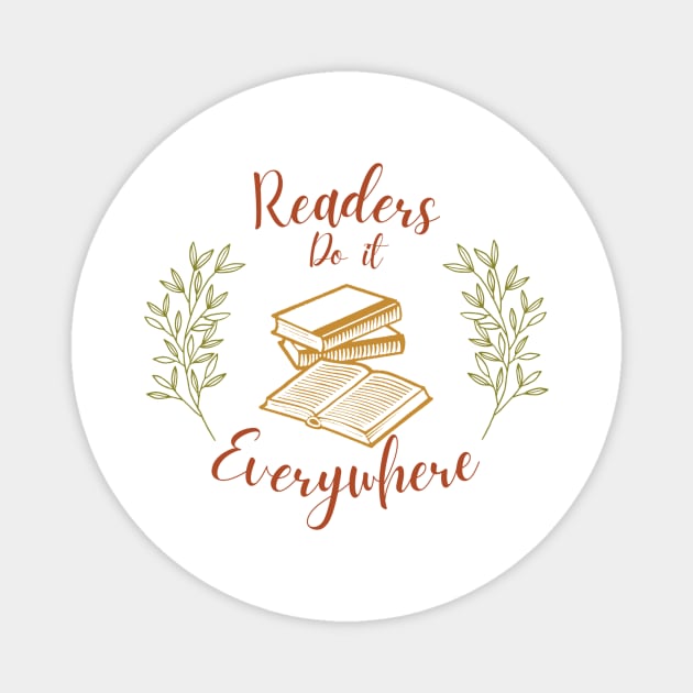 Readers do it Everywhere (fall) Magnet by Shea Klein